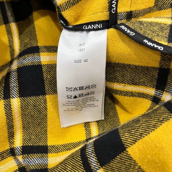 Yellow & Black Plaid Coated Jacket - Ganni - Picture 13 of 13